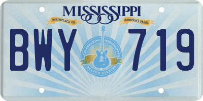 MS license plate BWY719