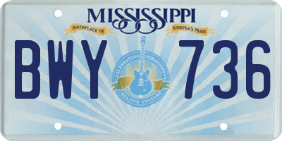 MS license plate BWY736