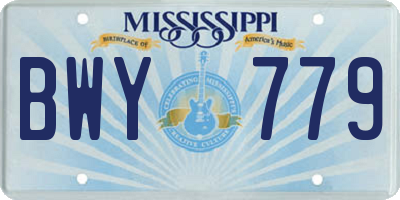 MS license plate BWY779