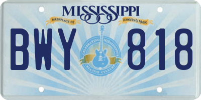 MS license plate BWY818