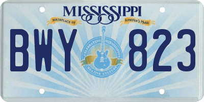 MS license plate BWY823