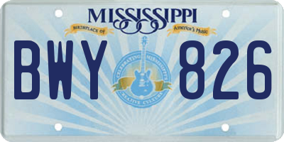 MS license plate BWY826