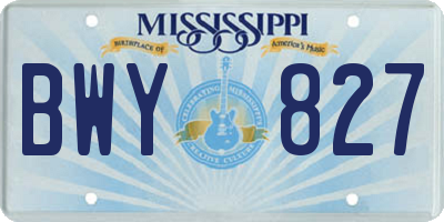 MS license plate BWY827