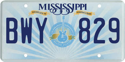 MS license plate BWY829