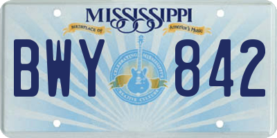 MS license plate BWY842