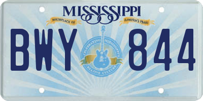 MS license plate BWY844