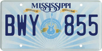 MS license plate BWY855