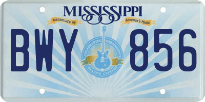 MS license plate BWY856