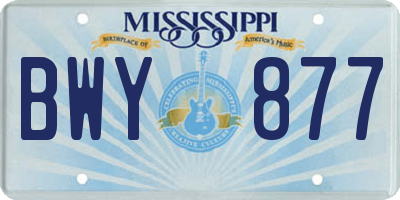 MS license plate BWY877