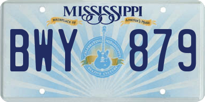 MS license plate BWY879