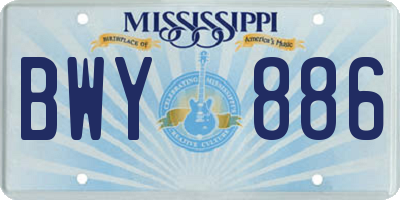 MS license plate BWY886