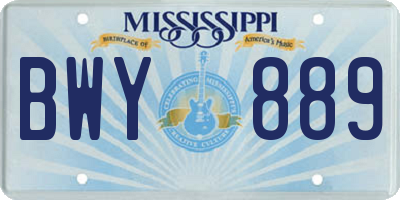 MS license plate BWY889