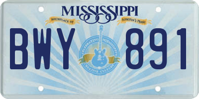 MS license plate BWY891