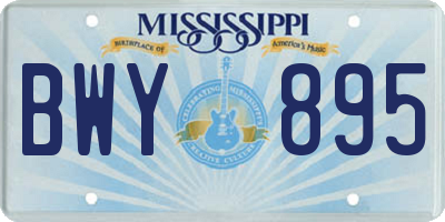 MS license plate BWY895