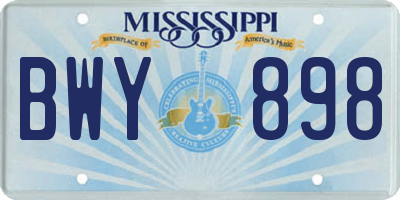 MS license plate BWY898