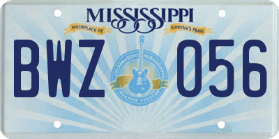MS license plate BWZ056