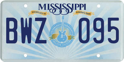 MS license plate BWZ095