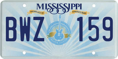 MS license plate BWZ159