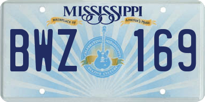 MS license plate BWZ169