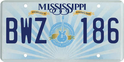 MS license plate BWZ186