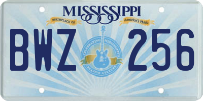 MS license plate BWZ256