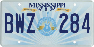 MS license plate BWZ284