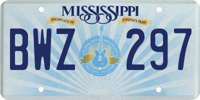 MS license plate BWZ297
