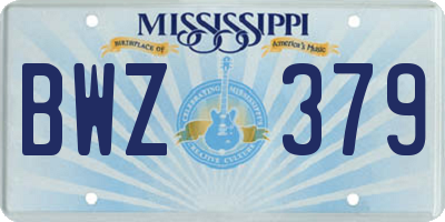 MS license plate BWZ379