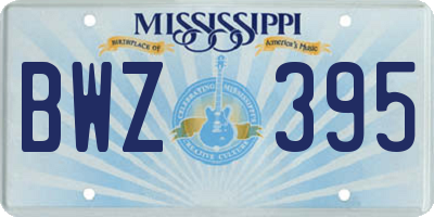 MS license plate BWZ395
