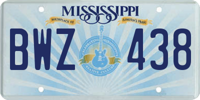 MS license plate BWZ438