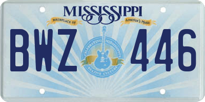 MS license plate BWZ446