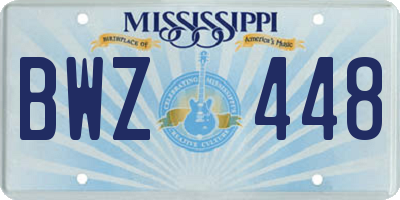 MS license plate BWZ448