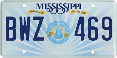 MS license plate BWZ469