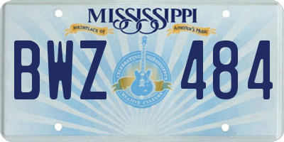 MS license plate BWZ484