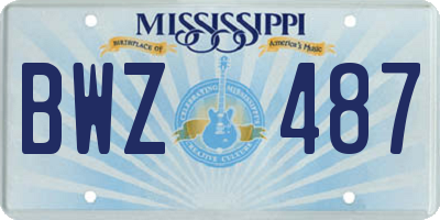 MS license plate BWZ487