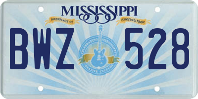 MS license plate BWZ528