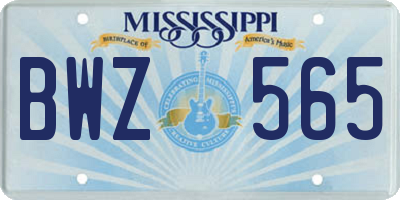 MS license plate BWZ565