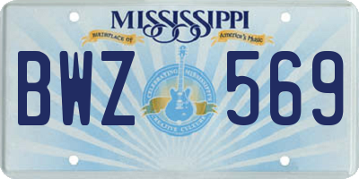 MS license plate BWZ569