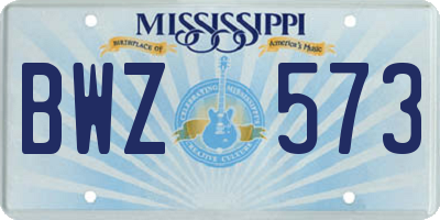 MS license plate BWZ573