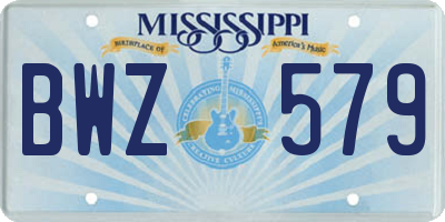 MS license plate BWZ579