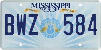 MS license plate BWZ584