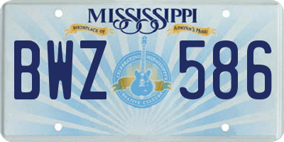 MS license plate BWZ586