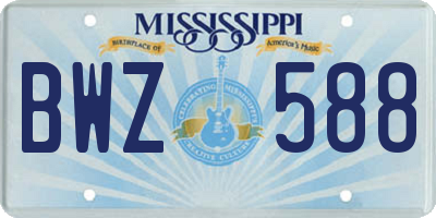 MS license plate BWZ588
