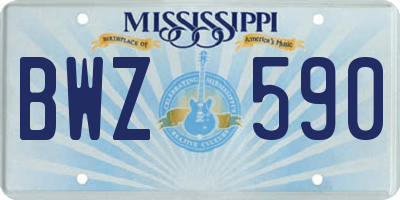 MS license plate BWZ590