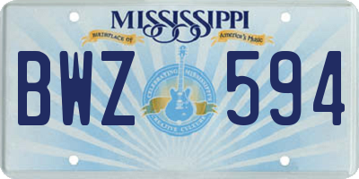 MS license plate BWZ594