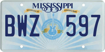 MS license plate BWZ597