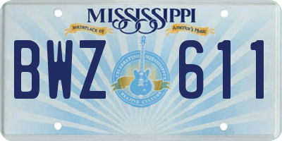 MS license plate BWZ611