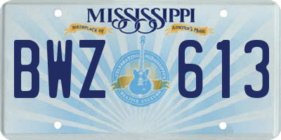 MS license plate BWZ613