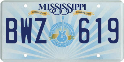 MS license plate BWZ619