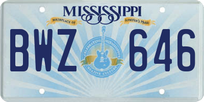 MS license plate BWZ646